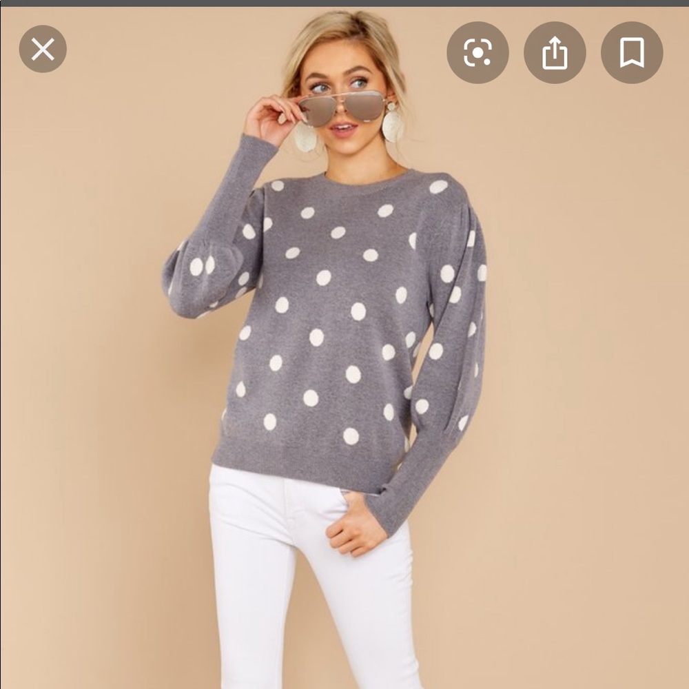 Grey polka dot sweater